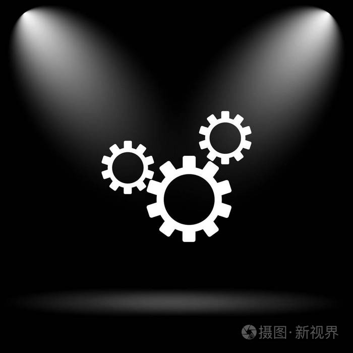 设置图标黑色背景上的互联网按钮