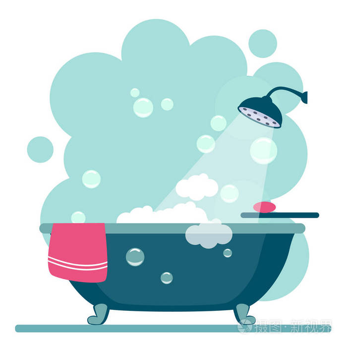 浴室采用现代时尚设计.向量