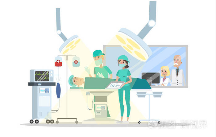 外科医生在手术室做手术