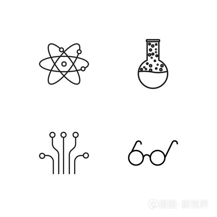 科学简单概述图标集插画-正版商用图片09ogey-摄图新视界