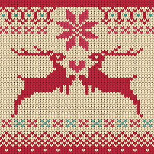 圣诞木纹理圣诞装饰鹿角鹿头斯堪的纳维亚冬季鹿心无缝图案北欧鹿和