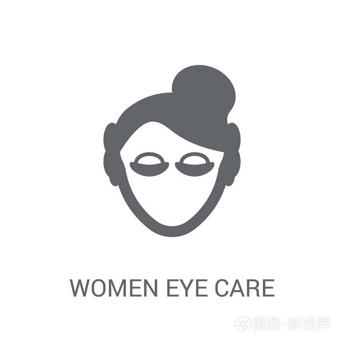 女性眼睛护理图标。时尚的女性眼睛护理标志概念的白色背景从女士收藏。适用于 web 应用移动应用和打印媒体