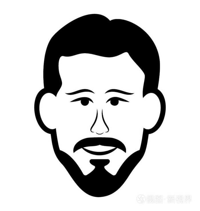 成人男子头像线图标