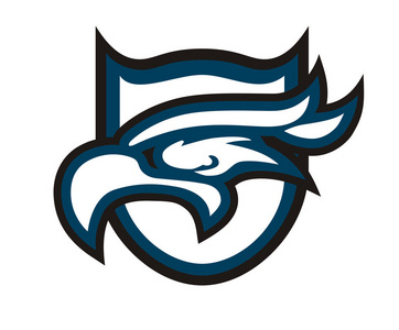 白鹰头线艺术剪影形状像纹身标志设计演示为运动队需要, 如足球, 棒球