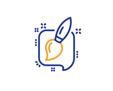 五颜六色的轮廓概念.蓝色和橙色细线颜色图标.画笔向量照片