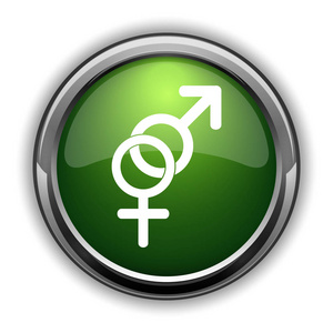 性别图标。性别网站按钮白色背景