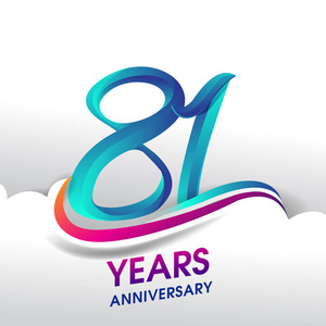 81周年纪念庆典标志, 生日矢量设计