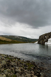 国家旅游路线上的山区景观。弗洛坦。挪威西部