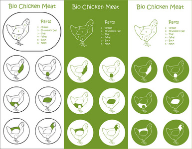 生物家禽肉类部件图标