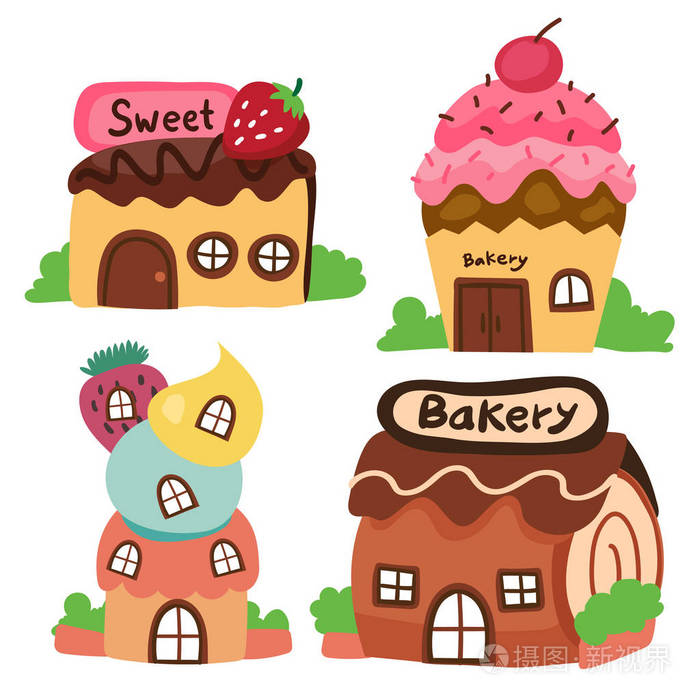 面包店矢量采集设计, 甜店矢量采集设计