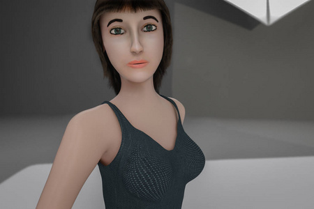 虚拟女性的肖像三维渲染