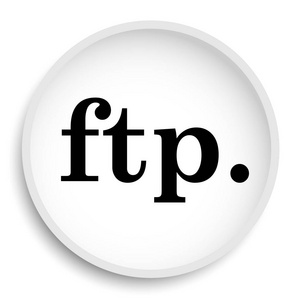 Ftp。图标。Ftp。在白色背景上的网站按钮