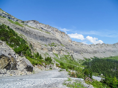 在瑞士, 欧洲的 Gemmi 通过的高山路线惊人的风景