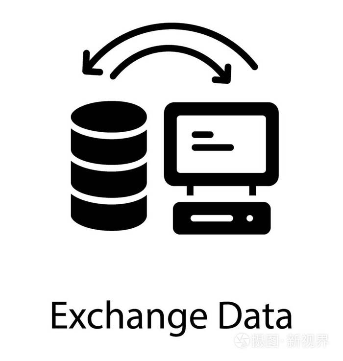 通过服务器向计算机交换数据进程插画-正版商用图片09p5b3-摄图新视界