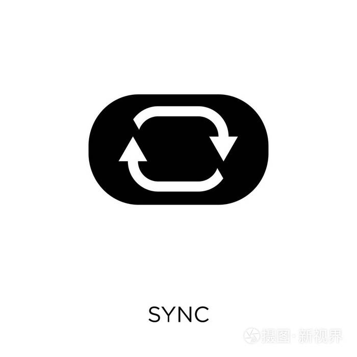 同步图标从网络集合同步符号设计简单的元素向量例证在白色背景