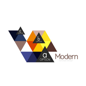 三角形形状设计抽象业务徽标图标设计。公司标识品牌会徽理念