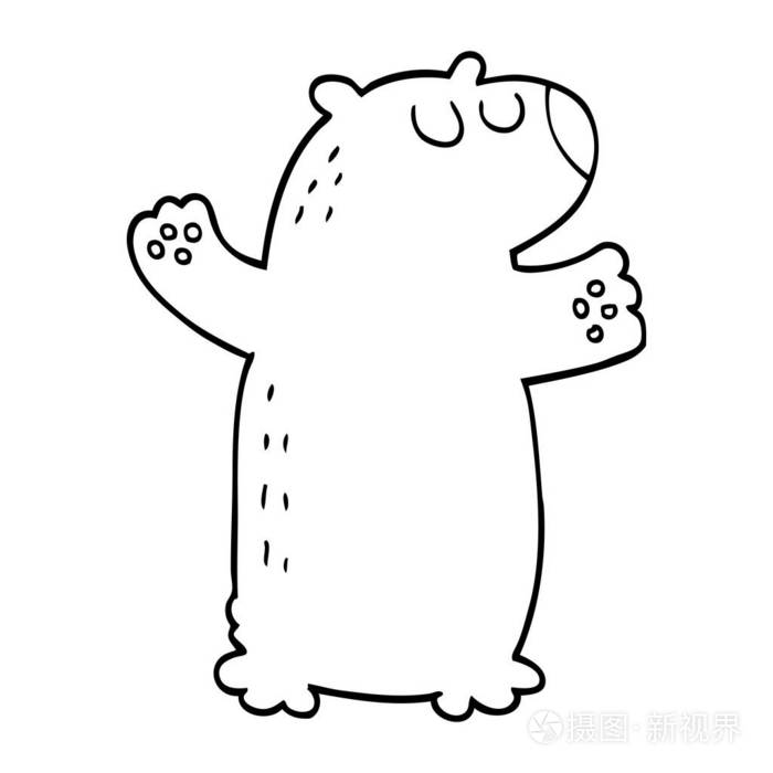 线条画动画片北极熊