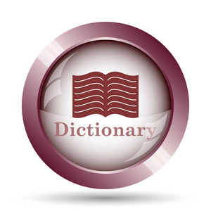 词典图标。白色背景上的互联网按钮