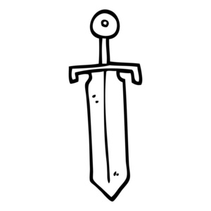 线条画动画片青铜剑照片