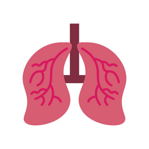肺部图标矢量隔离白色背景为您的 web 和移动应用程序设计, 肺部标志概念