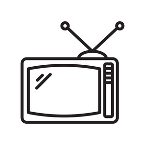 电视图标矢量隔离白色背景为您的 web 和移动应用程序设计, 电视徽标概念