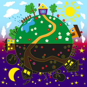 白天地球地球的白天和黑夜照片