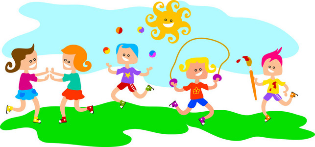 孩子们在玩卡通照片