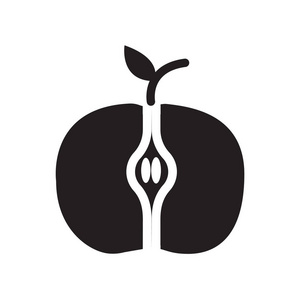 苹果图标矢量隔离白色背景为您的 web 和移动应用程序设计, 苹果徽标概念