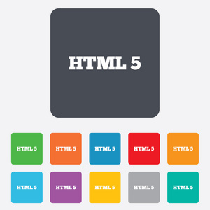 html5 标志图标。新的标记语言符号