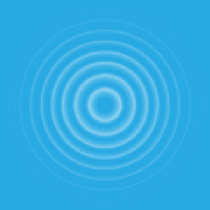 波纹效果的顶部视图.透明的水滴环.在蓝色背景上隔离的环形声波照片