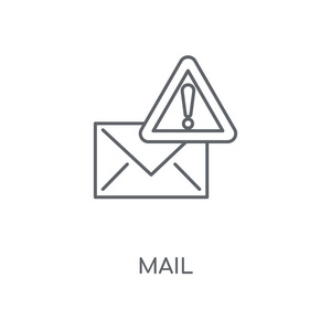 邮件线性图标。邮件概念笔画符号设计。薄的图形元素向量例证, 在白色背景上的轮廓样式, eps 10
