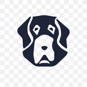 圣伯纳德狗透明图标。圣伯纳德狗的符号设计从狗收藏。简单的元素向量例证在透明背景