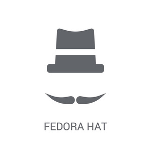 fedora 帽子图标。时尚的 fedora 帽子标志的概念从豪华收藏的白色背景。适用于 web 应用移动应用和打印媒体