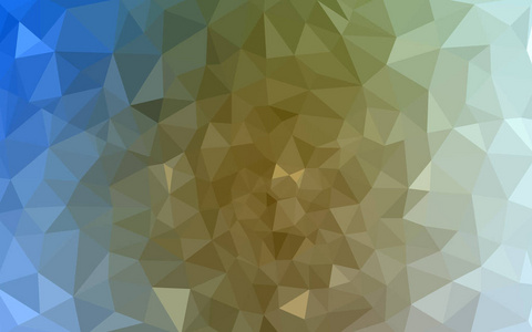 浅蓝色，黄色矢量三角形模糊背景设计。在折纸样式与梯度几何背景