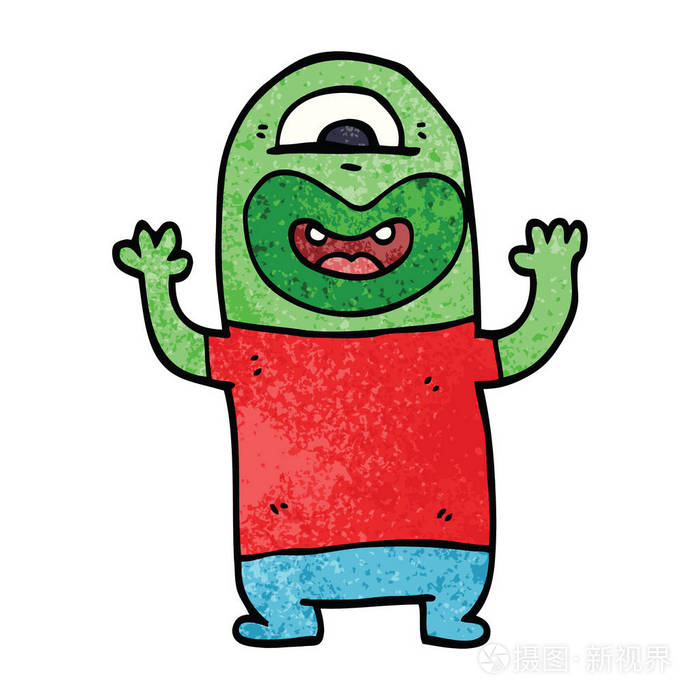 动画片涂鸦外星人怪物