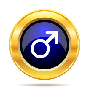 雄性符号图标。互联网在白色背景上的按钮
