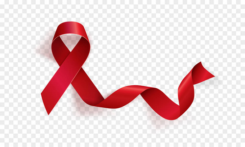 现实的红丝带,世界艾滋病天符号,12 月 1 日,矢量图照片