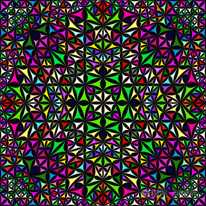五颜六色的无缝万花筒图案背景抽象矢量壁纸