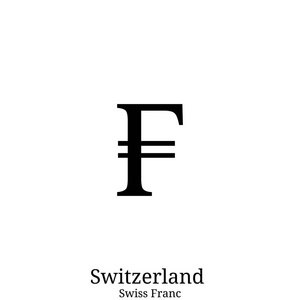 在白色背景查出的黑瑞士法郎货币标志