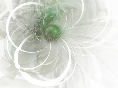柔和而柔和的绿色分形花电脑生成的图像为 logo设计理念网页印刷品海报。花卉背景