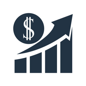 利润图标向量在白色背景下分离, 利润透明符号照片