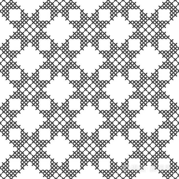 十字绣, 无缝的装饰图案.刺绣和针织.抽象几何背景.民族装饰品.向量