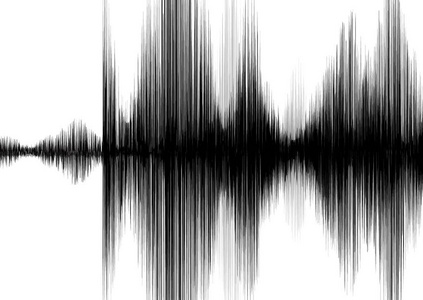 超级地震波在白皮书背景下, 音频波形图概念, 教育与科学设计, 矢量