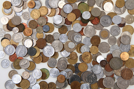 老欧洲硬币作为货币背景