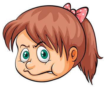 一个女孩咬她的嘴唇 插画