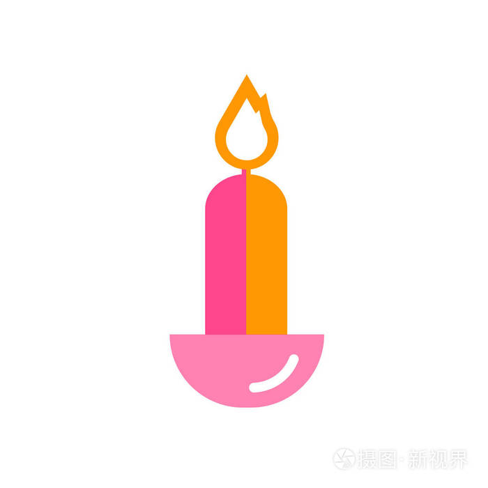 白色背景下的蜡烛图标矢量符号与符号分离