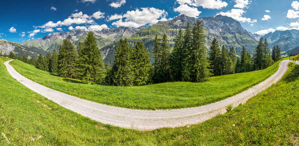 瑞士山脉景观piz segnas, piz sardona, laaxer stockli, 来自瑞士格拉鲁斯的 ampach