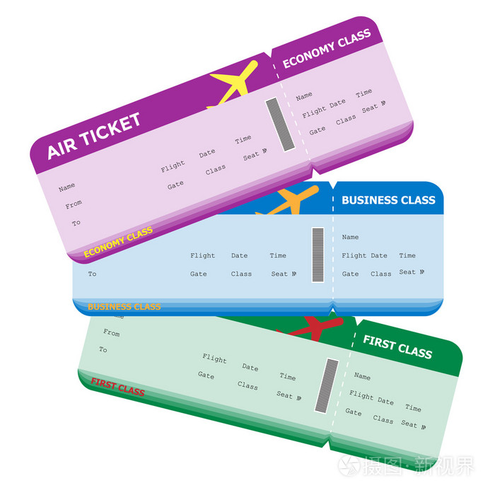 三班的空白航班登机牌不同颜色