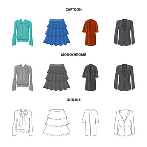 妇女和服装标志的矢量插图。套装妇女和服装股票符号的网站