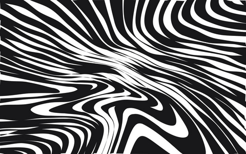 抽象扭曲的黑白线条背景
